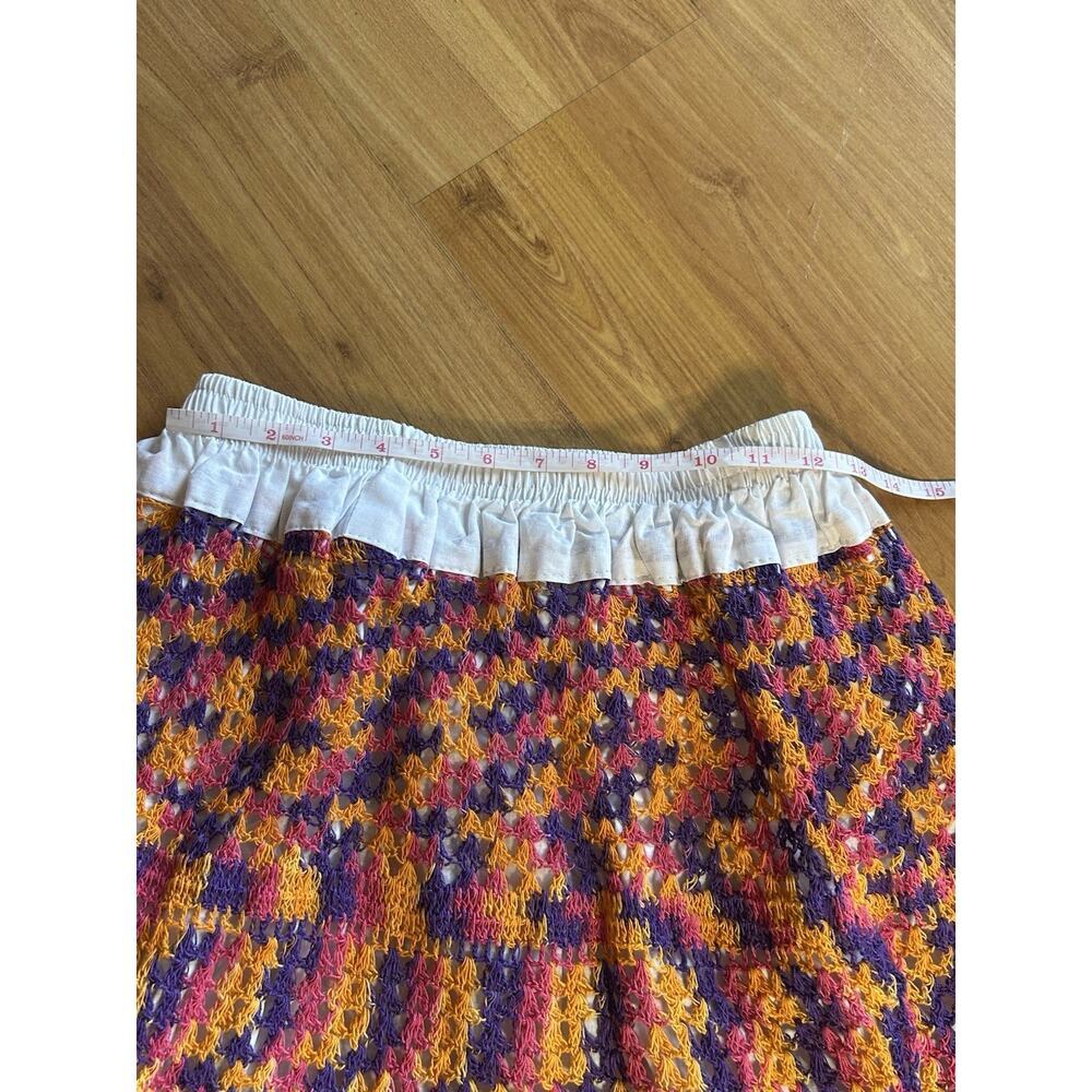 Handmade Crochet Maxi Skirt Boho Festival Knit Sz S/M Sunset Maximalist Granny - Picture 8 of 9